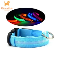 

Safety Pet Flashing Lights Nylon Collars for Dogs Light up Dog Collar 7 Colors 5 Sizes LED Dog Collar