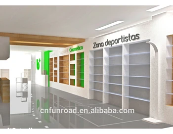 Unique Wooden Pharmacy Shelves Design Wall Display Cabinets For