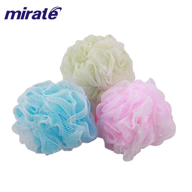 Soft Mesh Bath Flower Loofah Shower Sponge Single Color Mesh Bath ...