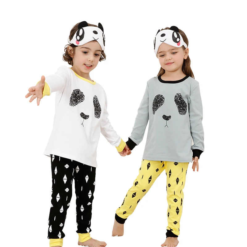 

Funny Panda Design Water Print Children Sleepwear Wholesale, Pink and purple