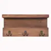 Letter Holder Pine Wood hanging display hook with 3 Double Key Hooks