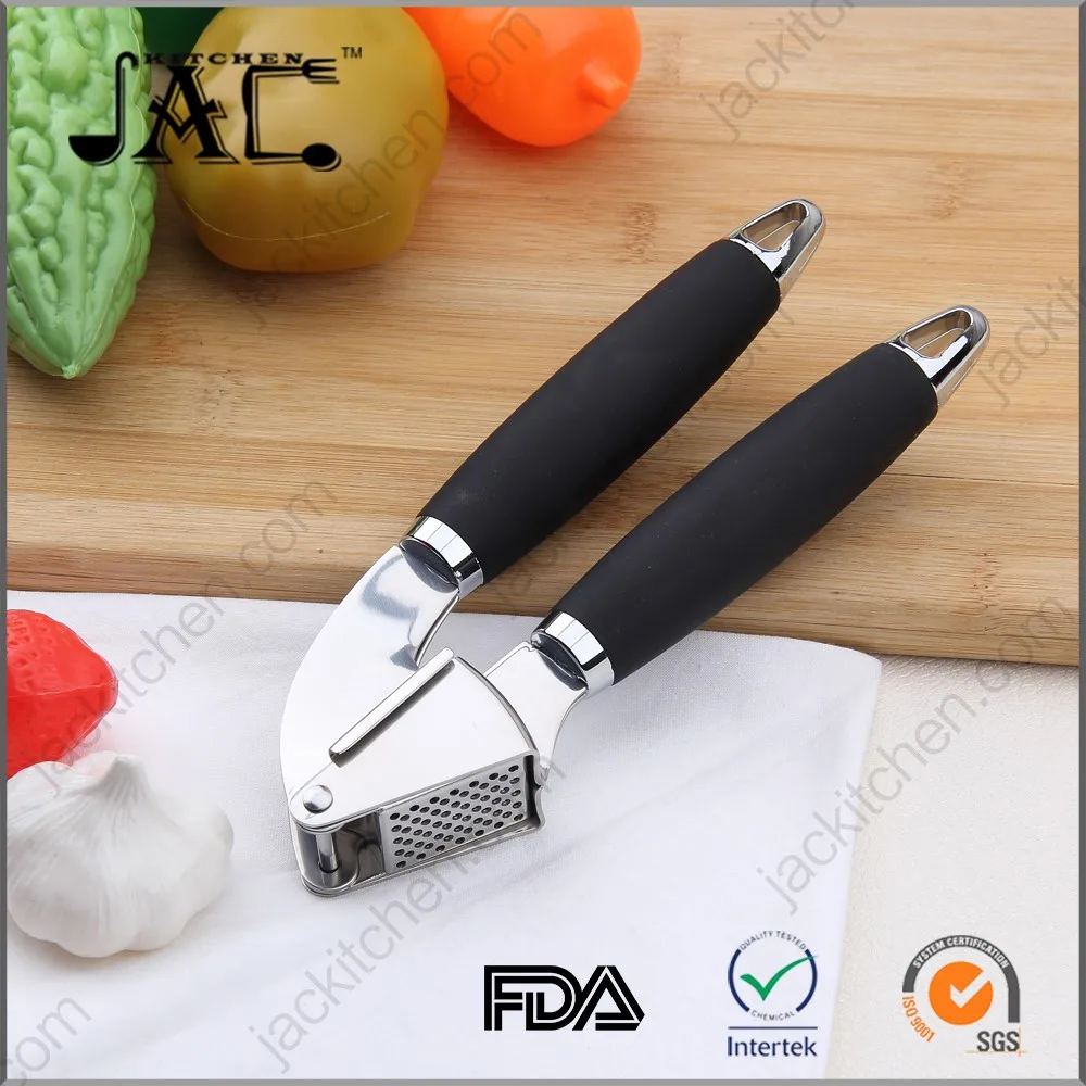 Portable Soft-Handled Stainless Steel Garlic Press