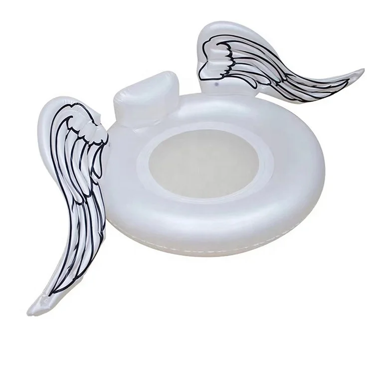 

Factory Wholesale Durable Inflatable Angle Wings Pool Float Ring with NO MOQ, Pearl white(or customized)