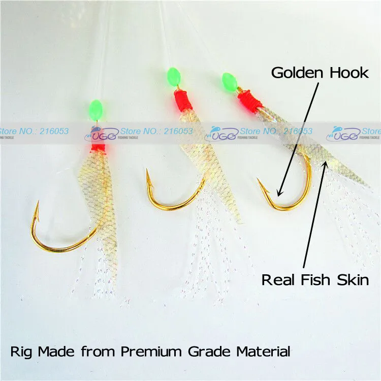 Fishing Hooks String Luminous Hook with 5 Small Hooks Luminous Barb /& Beads