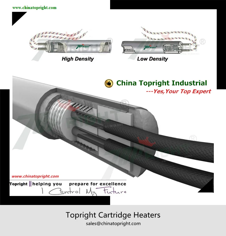 Accurate Cartridge Heater 3/8" Dia X 6" Long 500W 240V 15"  Fiberglass leads 