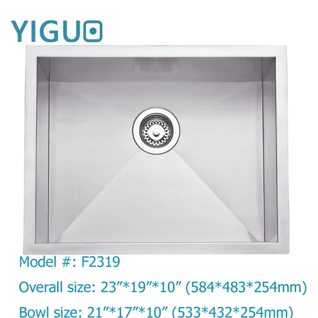 
undermount installation type brushed surface treatment Handmade 304 stainless steel kitchen sink with drainboard 