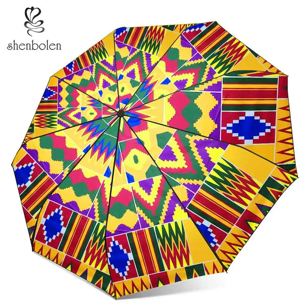 

Shenbolen Wholesale African Sun Patterns Automatic Folding Umbrella african print umbrellas, Multiple colors