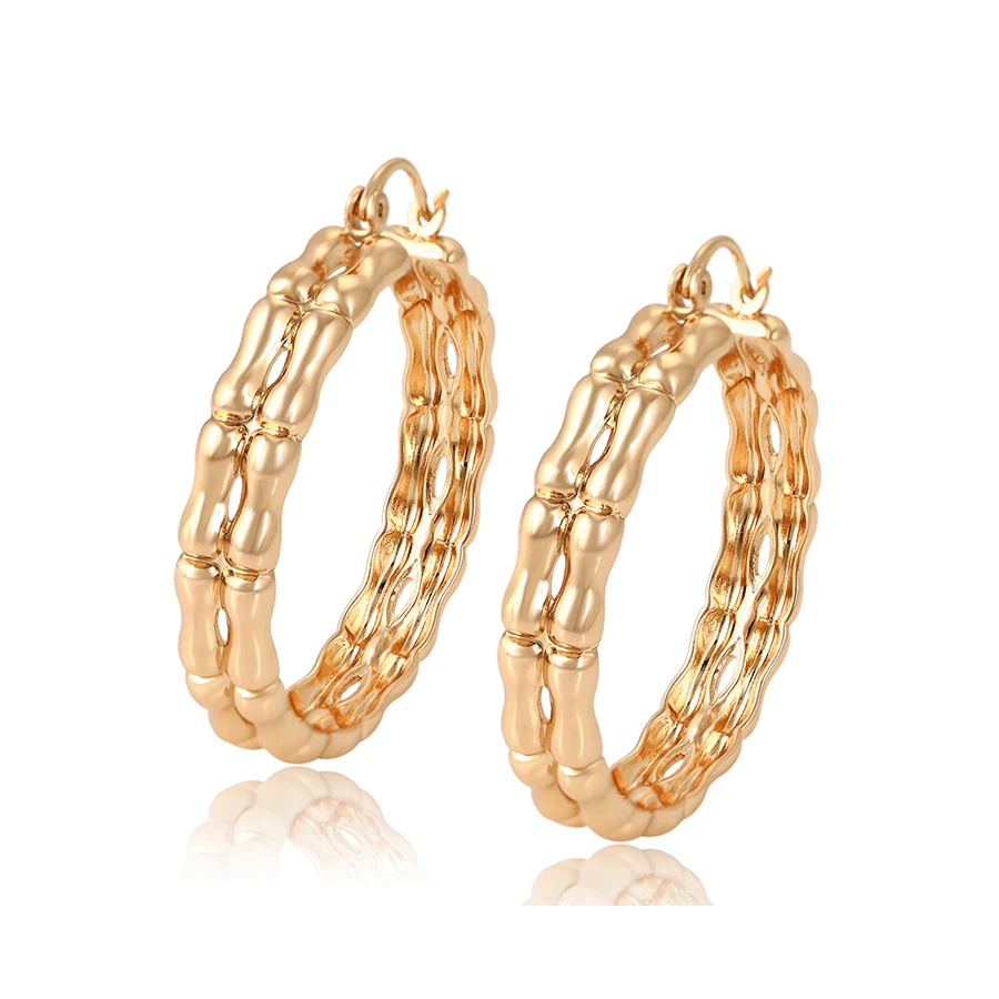 

98516 xuping hot sale new design 18 k gold plated hoop earrings