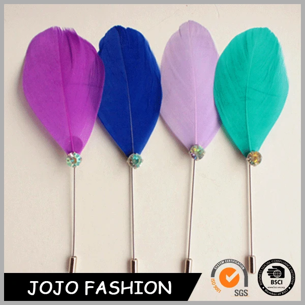 Luxury men's lapel pin, feather pin brooch metal crafts for men
