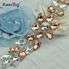 Keering Desgin Elegant Decorative Pink Rhinestone Embellishment For Wedding Dresses WRE-285
