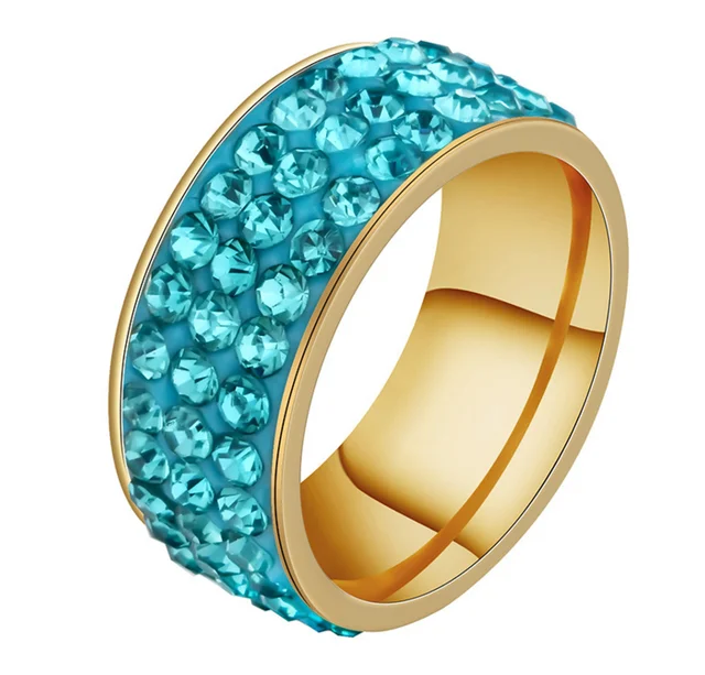 row crystal ring steel