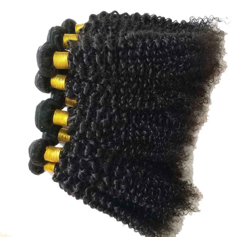 

Letsfly 10pcs hair wholesale Brazilian Afro Kinky Curly Virgin Hair Weave Double Weft Human Hair Bundles 12-28inches Extensions