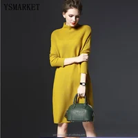 

YSMARKET Women's Casual Fashion Sweater Dress Autumn Winter Solid Color Knitting Dresses Plus Size Loose Ladies Dress E5163