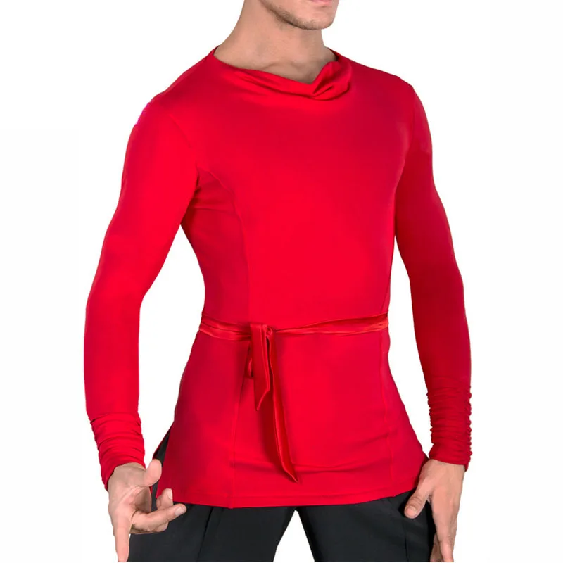 

Latin Dance Shirts For Males Vary Color Dance 2 Sleeve Tops Clothes Men Professional Ballroom Party Practice Wears ZH3036