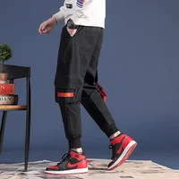 

Cotton Custom Black Big Pocket Drawstring Casual Men Wholesale Jogging Cargo Pants
