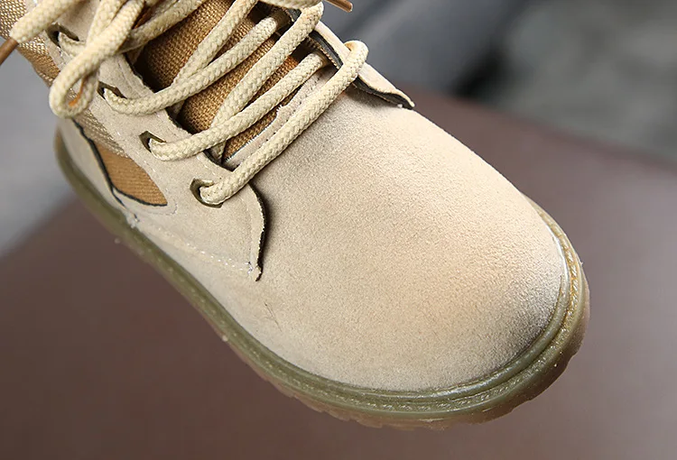 Ks1073 Wholesale Price Military Style Plain Kids Boys Combat Boots