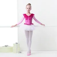 

Velvet Cotton Dance Costumes Girls Pink Ballet Tutu Dress
