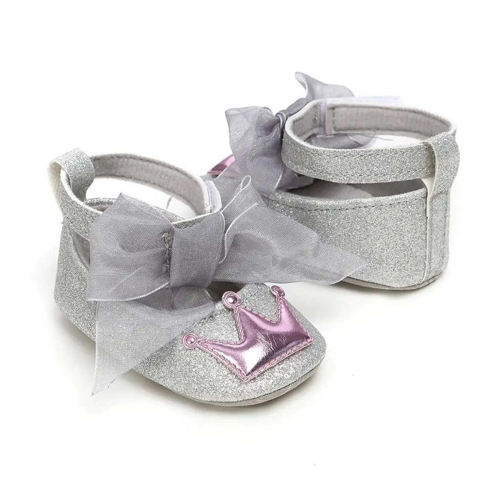 

Children Dress Footwear Pu Leather Soft Sole Baby Girls Shoes Party Crown Princess Shoes Kids Bowknot Shoes For Girl Baby