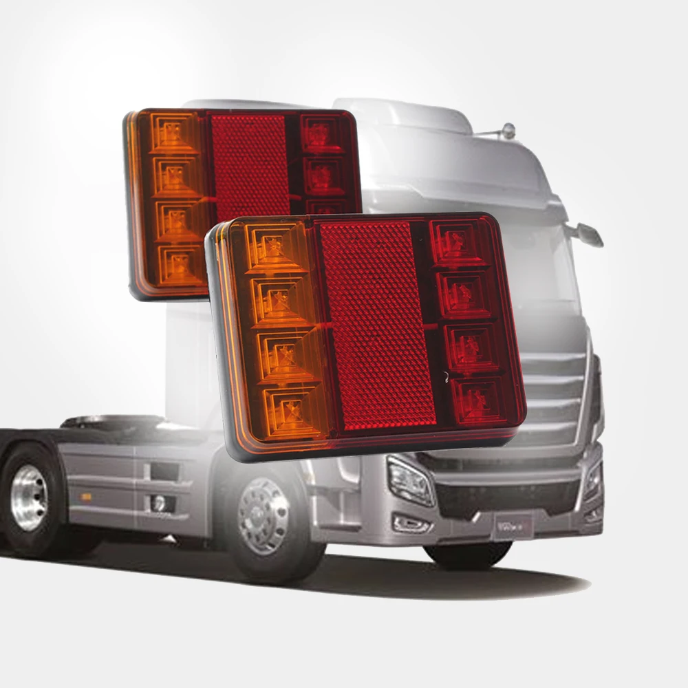 

Pair 8 leds trailer rear stop lamp waterproof truck led tail lights for truck trailers boat caravan 12v