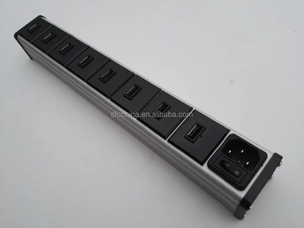 ETL FCC CE Approved alu- alloy 5V 2.1A USB 3 port Smart charge strip