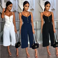 

MAGICMK Womans button top sleeveless strap jumpsuit 2019 type pants dropshipping clothing