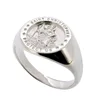 stainless steel silver 925 custom design crest signet ring
