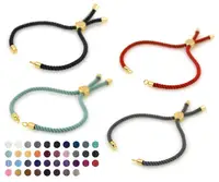 

Half-finished Cord Bracelet With Sliding Slider Stopper Beads,Adjustable Connector for diy Jewelry Making Findings 10Pcs