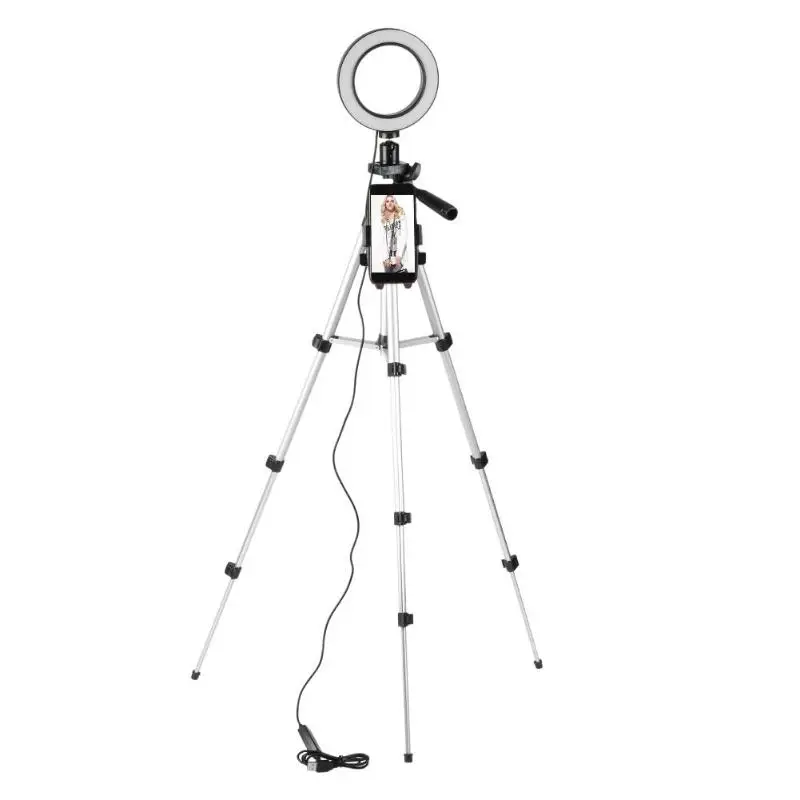 

5.7inch Dimmable LED Studio Camera Ring Light Photo Video Lights Annular Lamp with Tripods Selfie Ring Light for twitcher