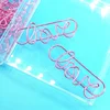 Factory Sale Electroplate Pink Love Paper Clips Metal Card File Note Clips for Office School Wedding Decoration Pack 20 pcs