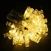 Hand made led photo clip string lights flash holiday festival decorative string light window dressing battery operated