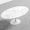 oval tulip table by using aluminum base with natural Marble top