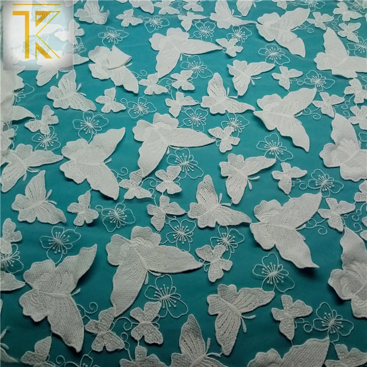 
China manufacture professional embroidery lace fabric 3d and handwork embroidery designs with net fabric 