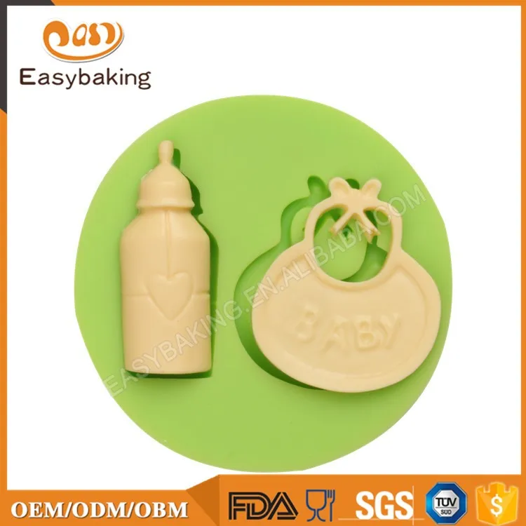ES-1208 Pacifier and baby bottle shape silicone fondant tool cake decorating mold