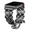 Apple Watch Band 42mm Luxury Jewelry Cuff Bling Hollow Hoop Bracelet Stainless Steel Bangle Strap for iWatch Men Women