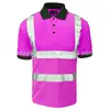 breathable 3m men reflective safety work shirts high visibility polos
