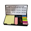 2018 Corporate Gift Big Set Sticky note paper clips Stapler Combined stationery set with leather cover
