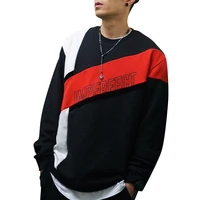 

Custom Logo Men Street Wear Oversized color block terry crewneck cotton sweatshirts