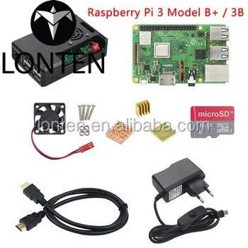 Raspberry Pi 3 Model B+ ( B Plus ) or Raspberry Pi 3 Model B+ABS Case+Fan++Heat Sink+Power Adapter+ Cable