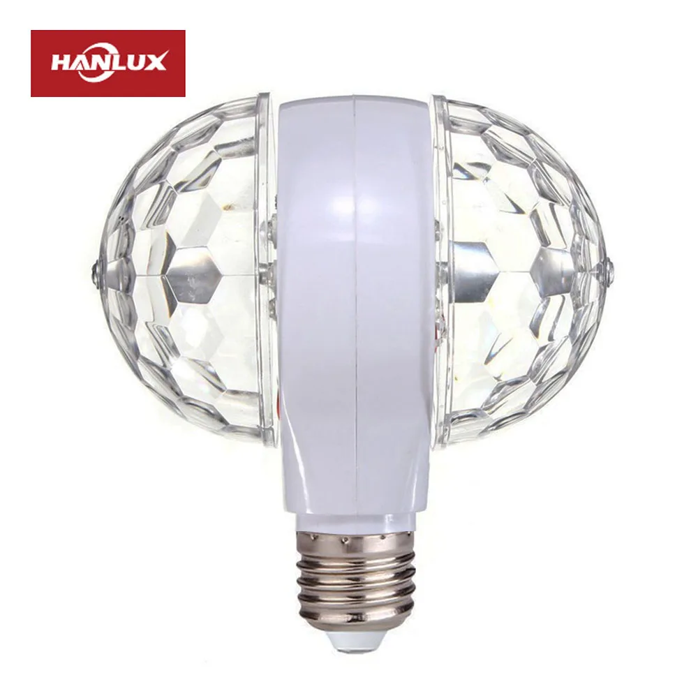 E27 3W RGB Rotating Globe Light LED Bulb Party Lamp AC 85V 265V Light Bulbs fo