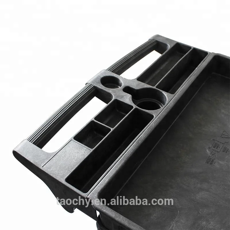 
3 tray plastic service cart Heavy Duty utility cart 