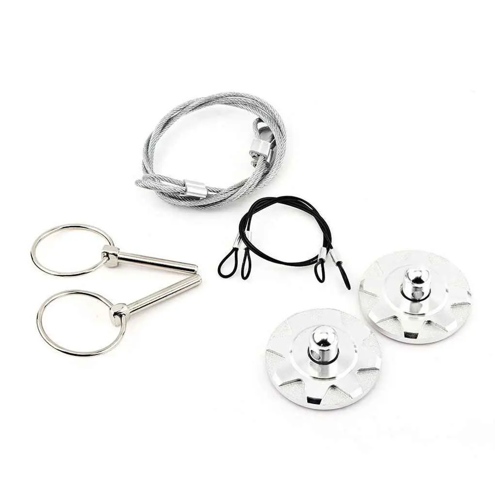 Silver Ruien Universal Aluminum Car Plus Flush Hood Latch Pin Kit Bonnet Hood Lock Pins Kit