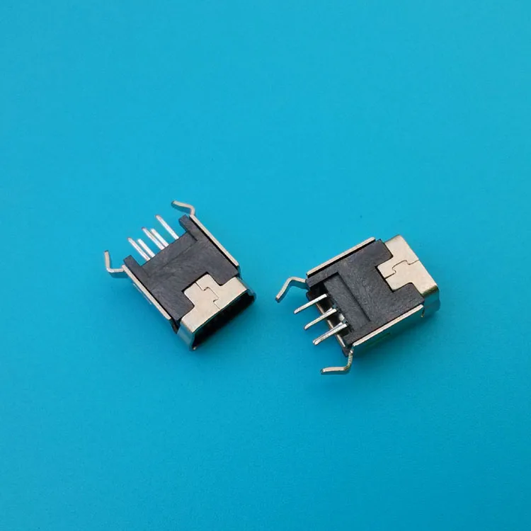 Mini Usb Connector Dip 90 Degrees 5p Hembra Solder Pbt Crimp Smd Type B