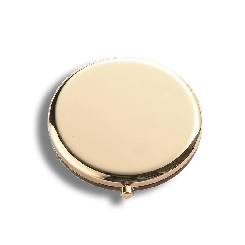 

custom high quality round shell metal gold pocket mirror