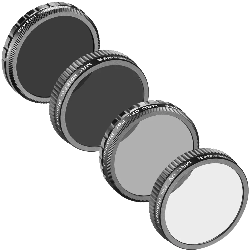 

Neewer for DJI Phantom 4, DJI Phantom 3 Advanced and Professional, Multi-coated 4 Pieces Filters: UV Filter + CPL Filter, N/a