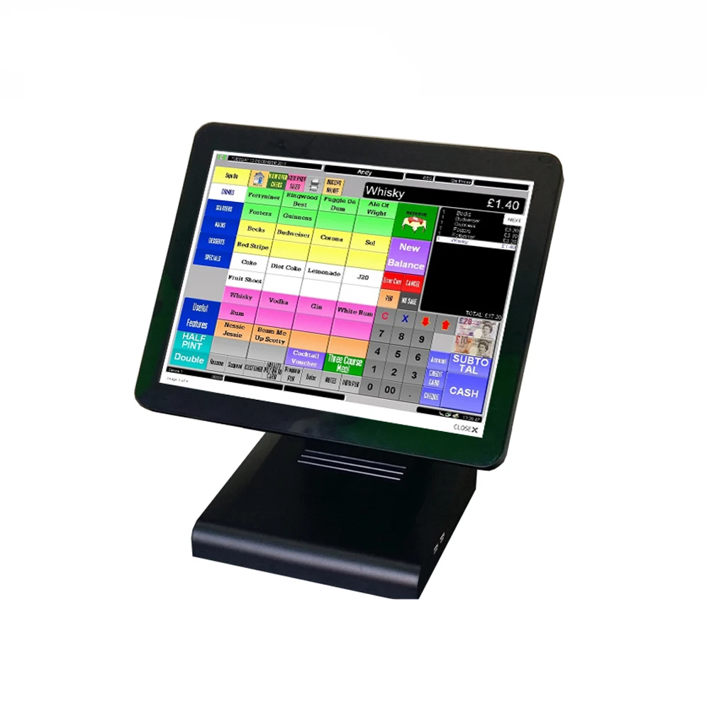 15 Inch Touch Screen Computer Billing Machine With Powder Monitor Pos