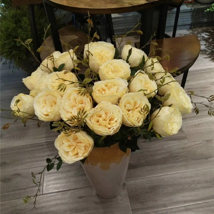 Wholesale Artificial Tea Rose With Branch Rose Flower Artificial Rose Stem For Artificial Flower