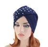 Wholesale New Indian Style Women Pearl Beaded Turban Handmade Knit Hats Knitted Beanie Winter HatTJM-86J