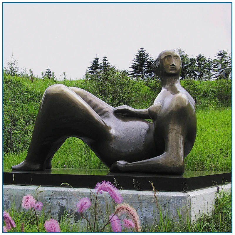 青铜现代抽象亨利摩尔椎骨雕塑花园装饰