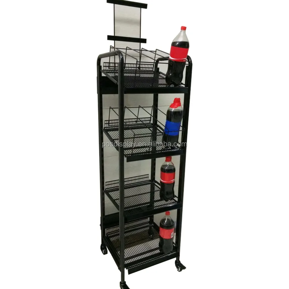 Beverage Metal Display Racks Drink Holder Drink Display Rack For Co Ca