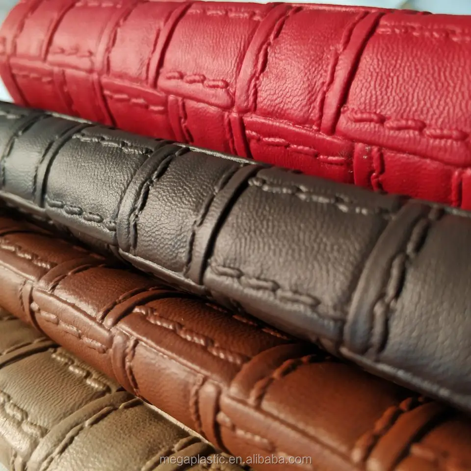 Italian Textured Synthetic Leather Fabrics Cloth Competitive Price